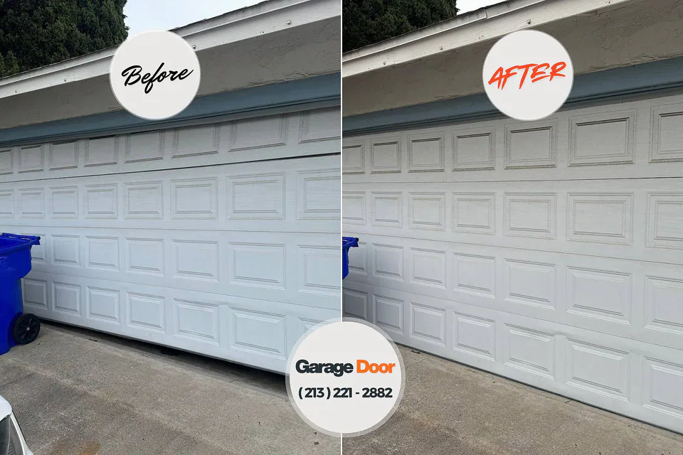 Before and after: garage door repair Wilsonville, AL